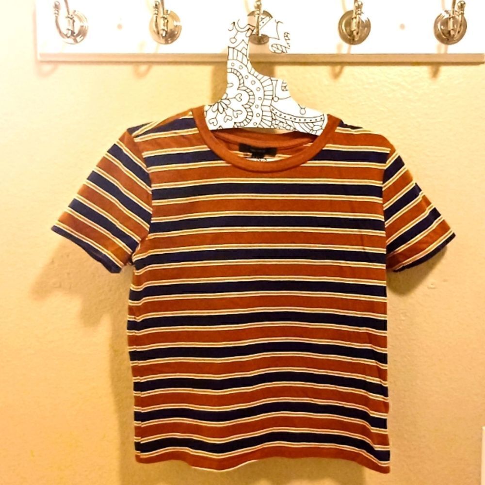 Forever 21 rust and blue striped top